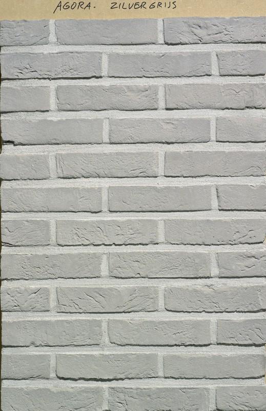 Brique Moulée Main Agora gris argenté étouffée 210 x 100 x 65mm