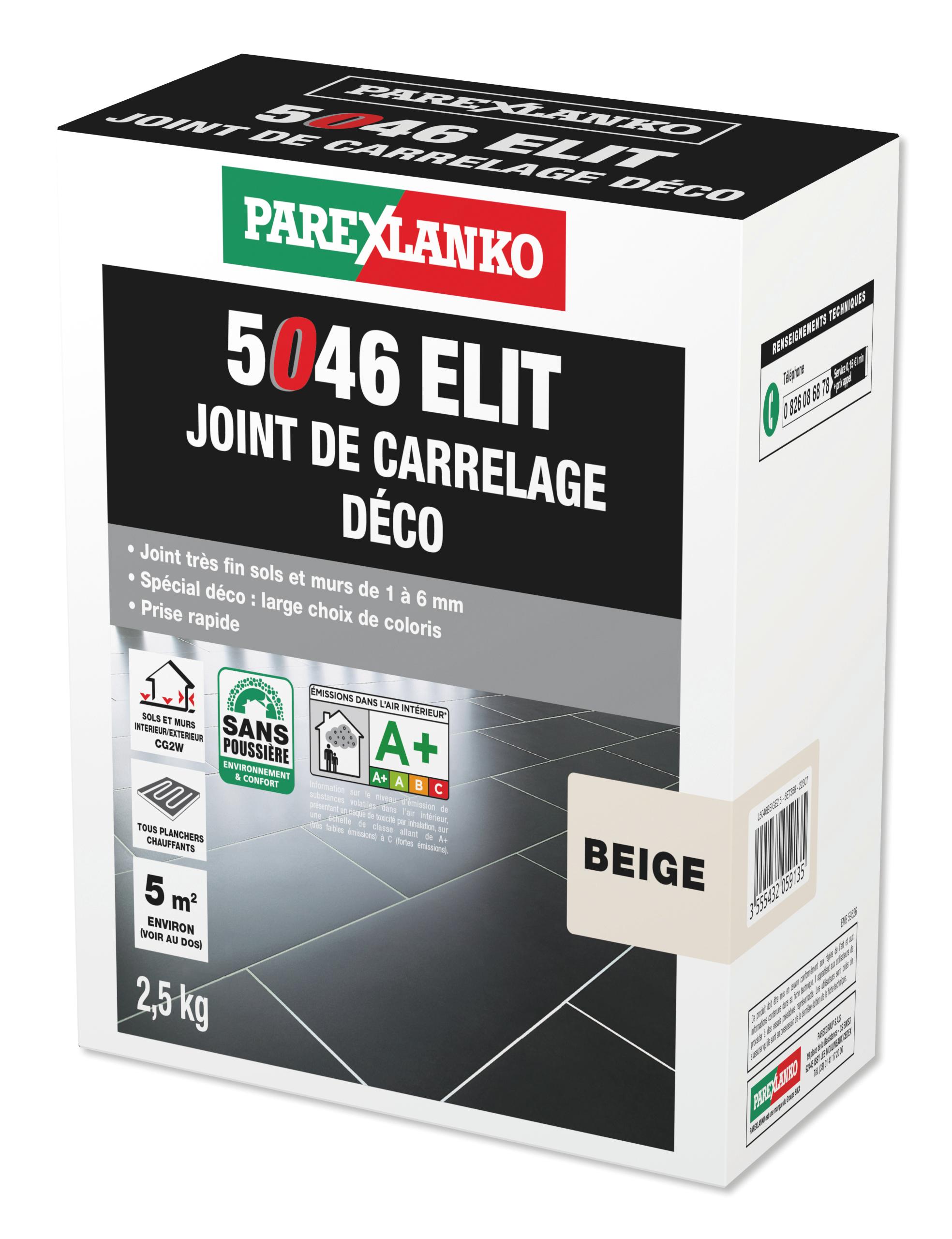 Joint carrelage ELIT fin décoratif mur et sol CG2 W beige 2,5kg (5046)