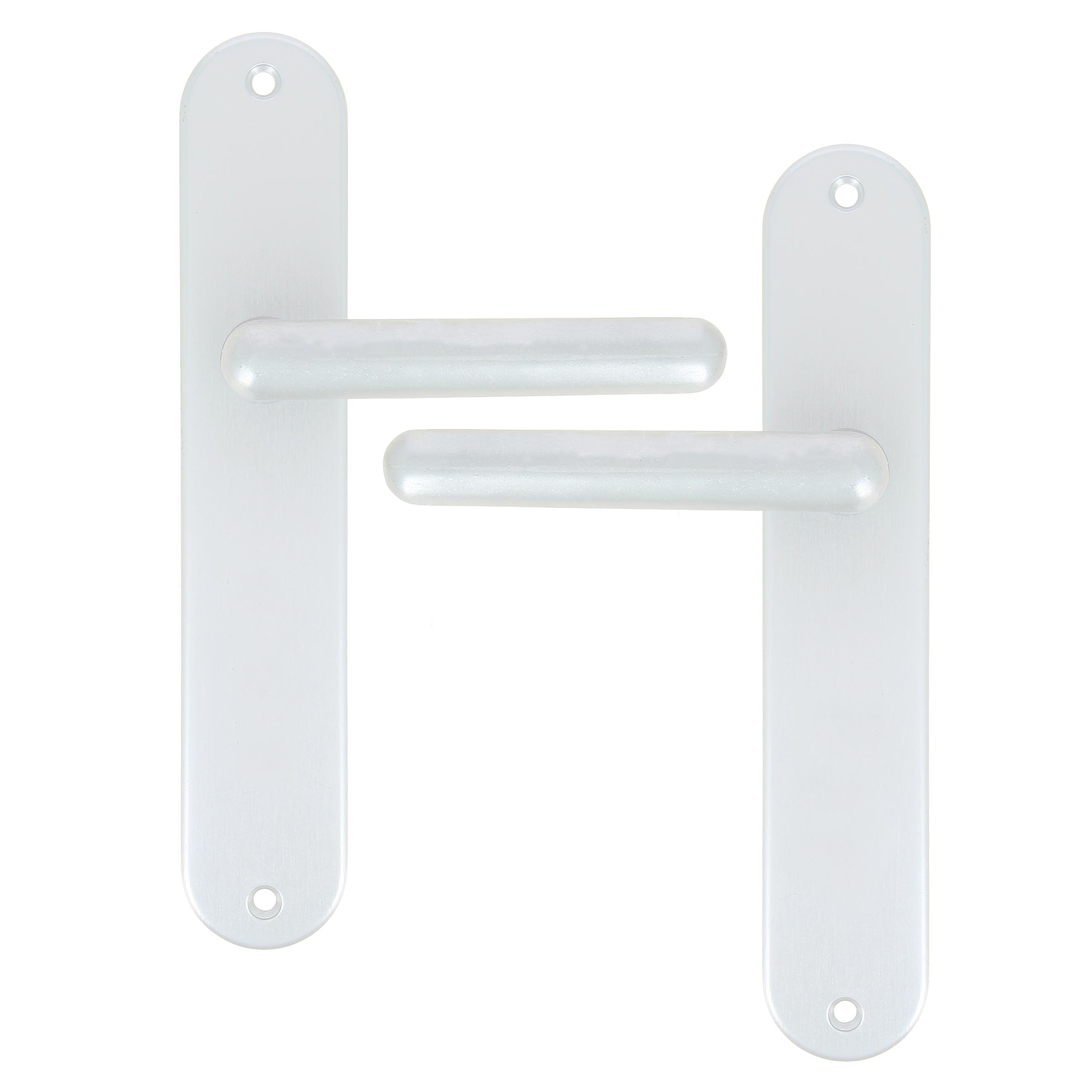 Ensemble de poignées /plaque Alu  BDC Bec de cane - DANA Argent