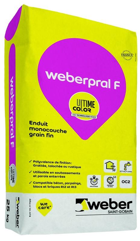 ENDUIT MONOCOUCHE PROJETE LOURD WEBER.PRAL F 001 25KG