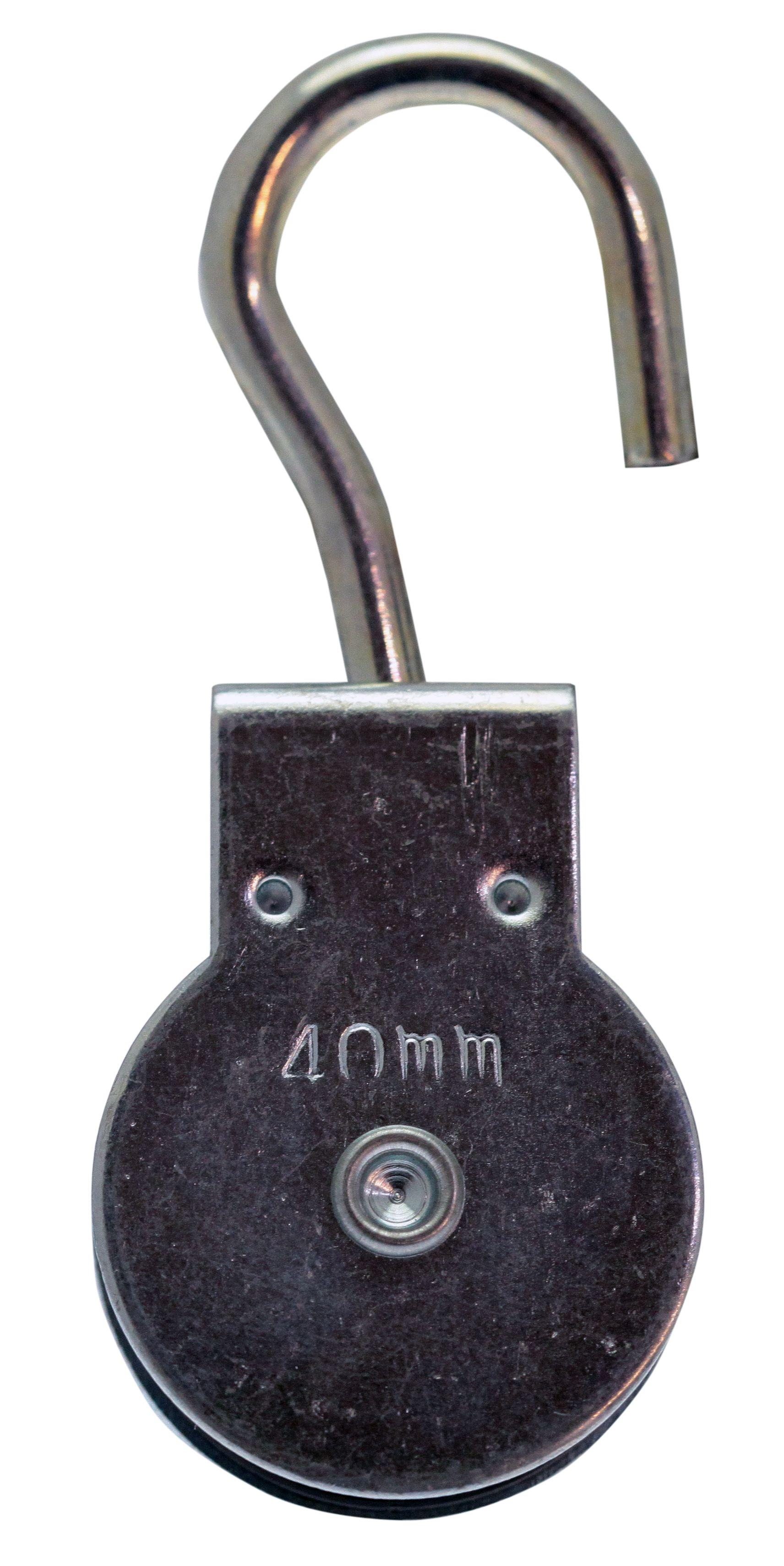 Poulie a crochet acier zingue diam.40