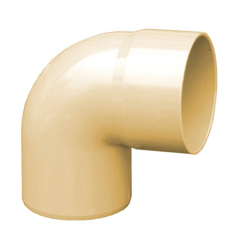 Coude PVC MF 87°30 pour gouttière - Sable - Ø80MM ép.2,2MM