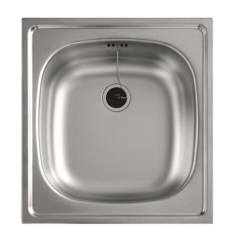 Évier inox/encastrer 1 cuve rectangulaire 435 x 470MM CIX610 lisse / vidage / bonde manuelle