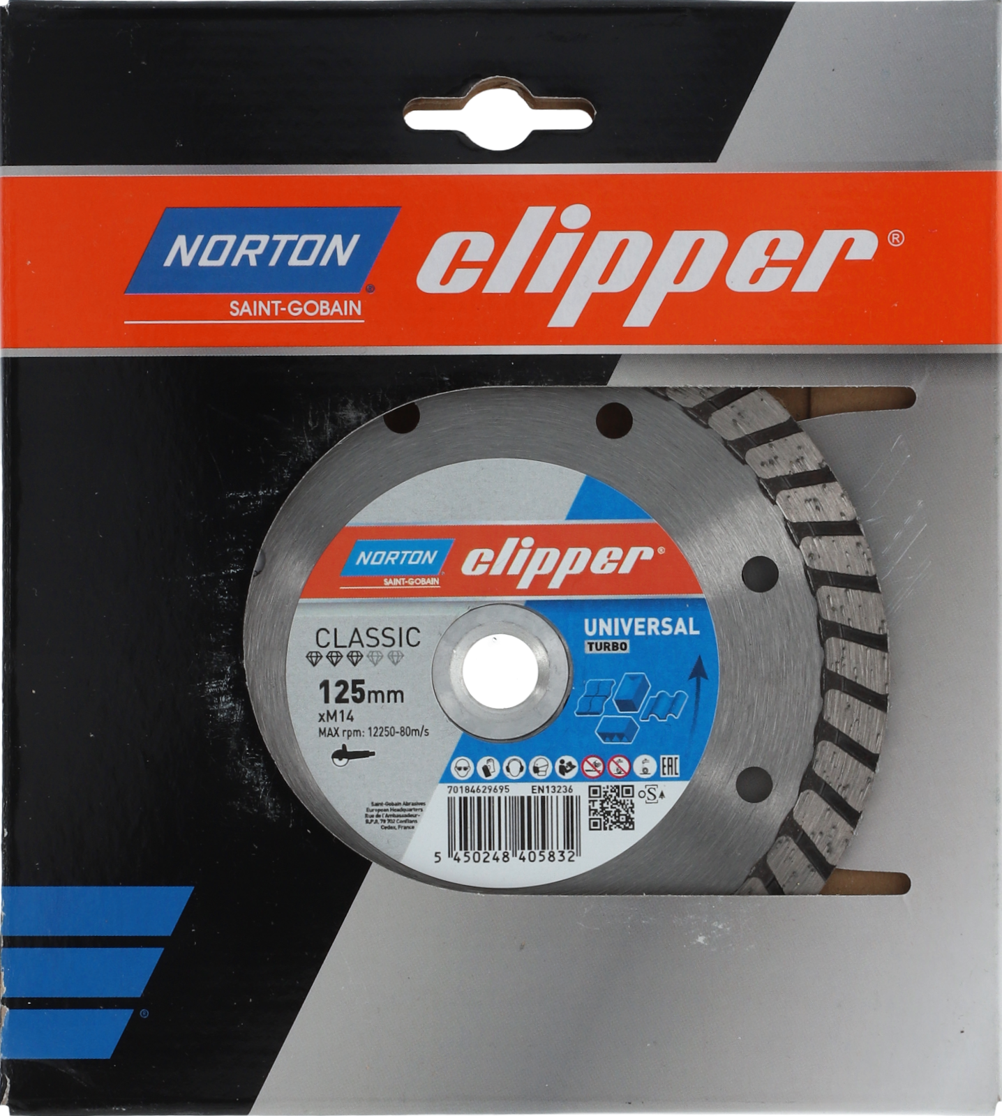 Disque diamant CLASSIC UNIVERSAL TURBO 125xM14