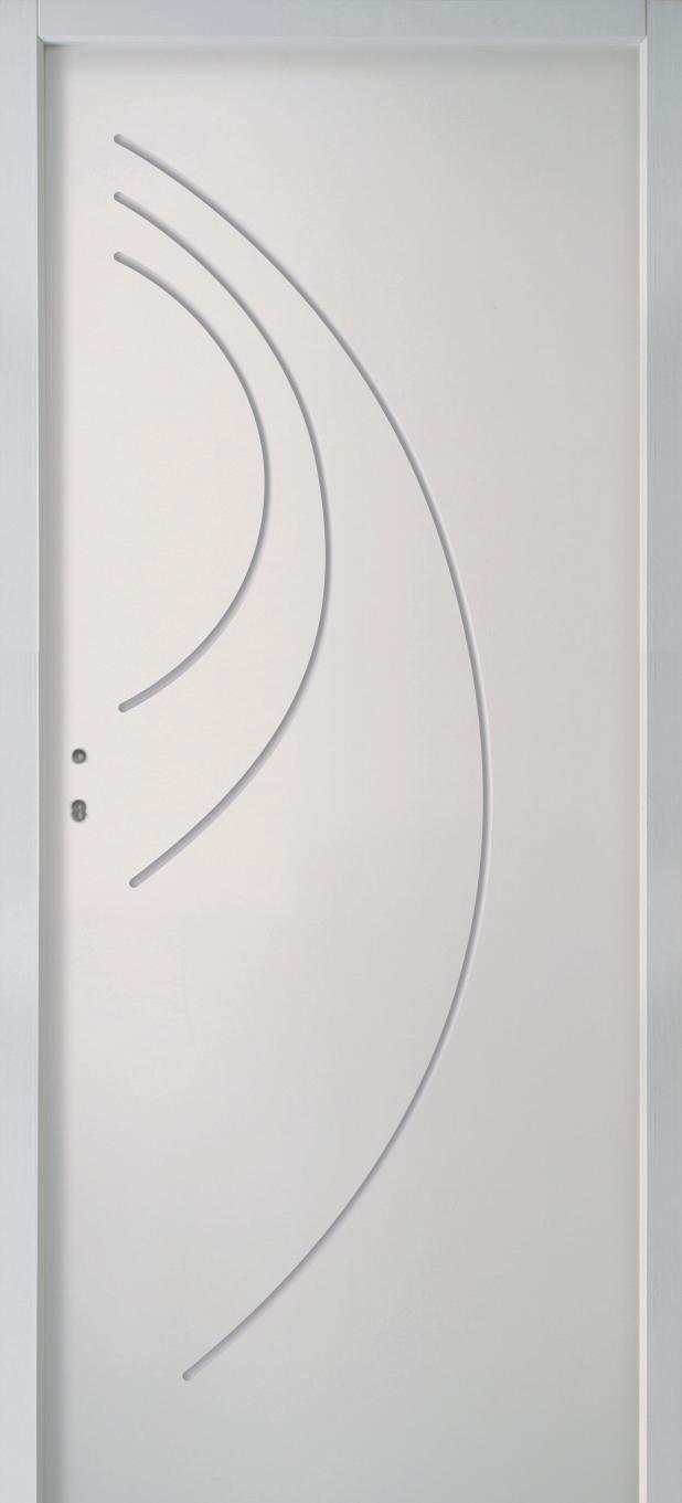 Bloc-porte Thermique INFINI à recouvrement - rainuré Groove Ame Isolante Climat B - Huisserie Eco+ 72 x 88MM - Serrure 3 points - poussant droit - 204 x 83CM 