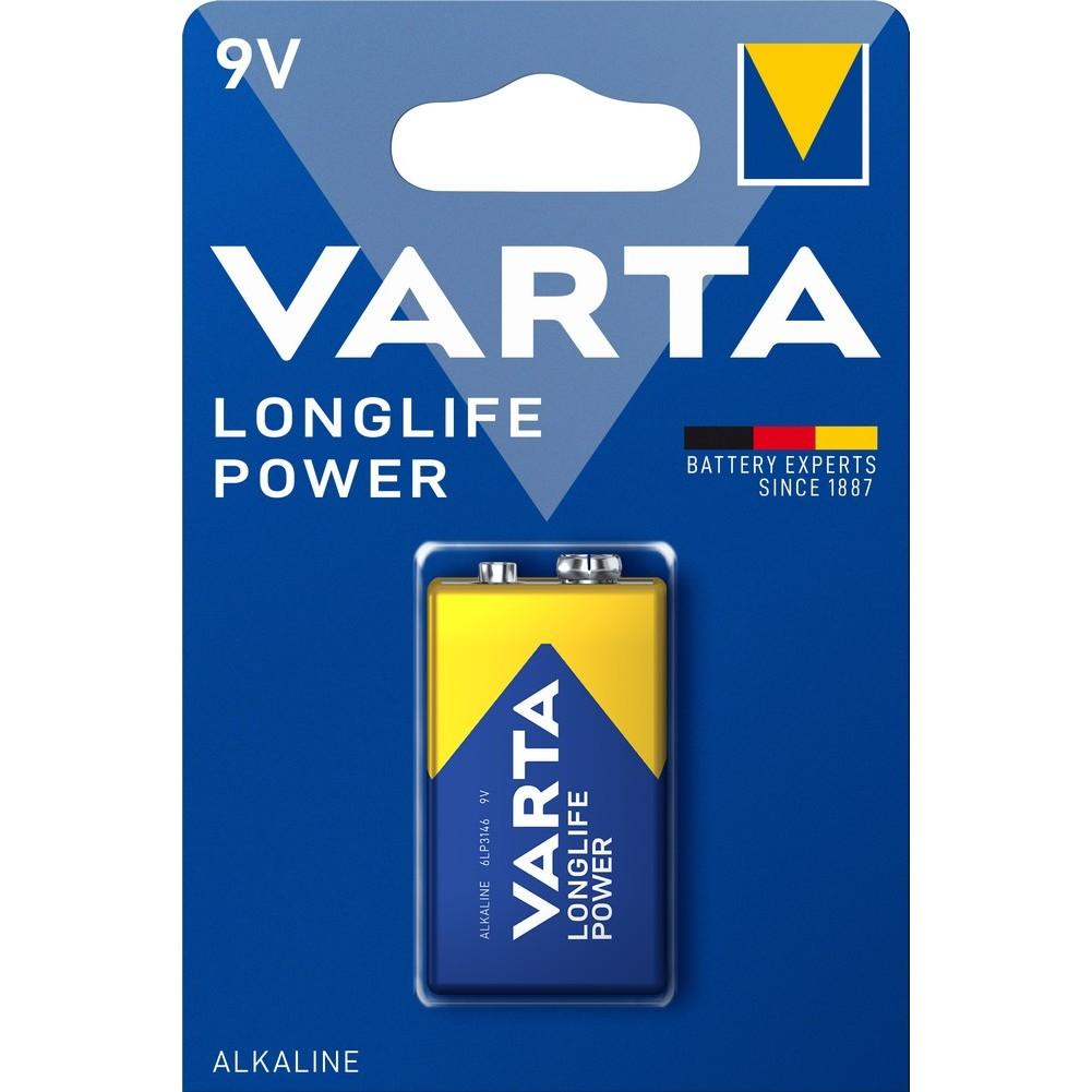 Pile Alcaline VARTA  Longlife Power  9V/6LR61 - 1 unité