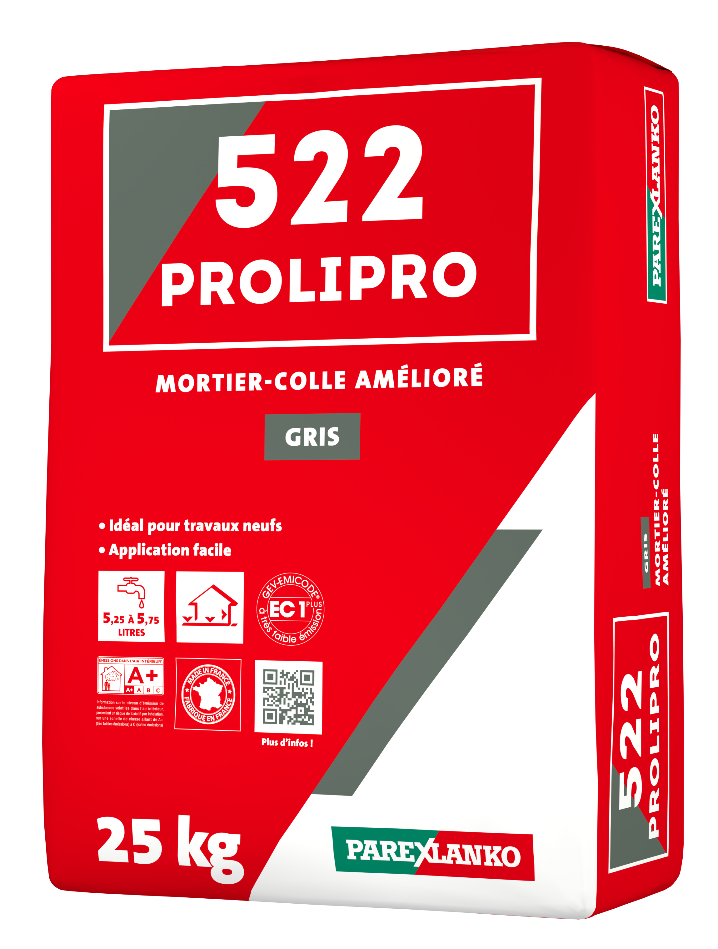 Mortier-colle carrelage PROLIPRO améliorée C2 blanche 25kg (522)