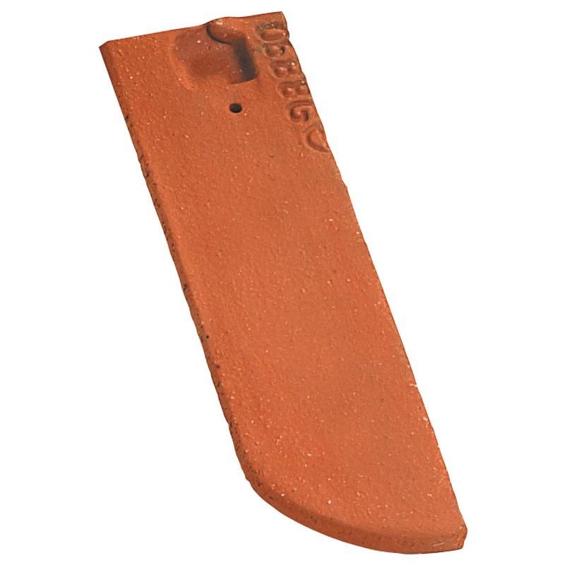 DEMI TUILE PLATE ECAILLE 17X27 DROITE TRANCHÉE ROUGE NUANCE