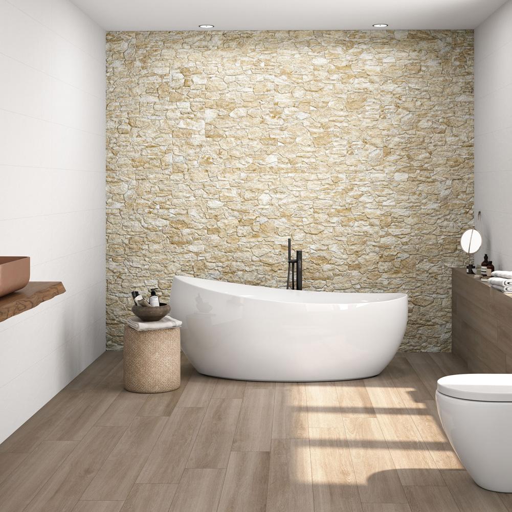 Carrelage mural grès cérame intérieur/extérieur AITANA 32x89cm ép.14,4mm - Rectifié - Sand