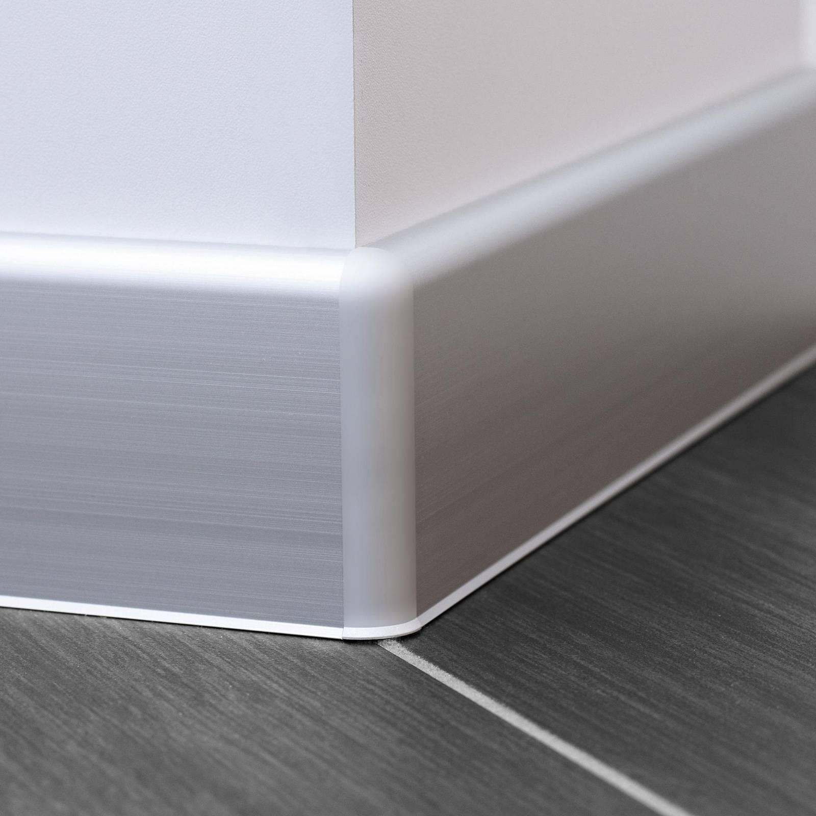 Angle sortant pour plinthe CONSTRUCT - Aluminium anodisé argent -  Ht 60 mm - CAE 60-X