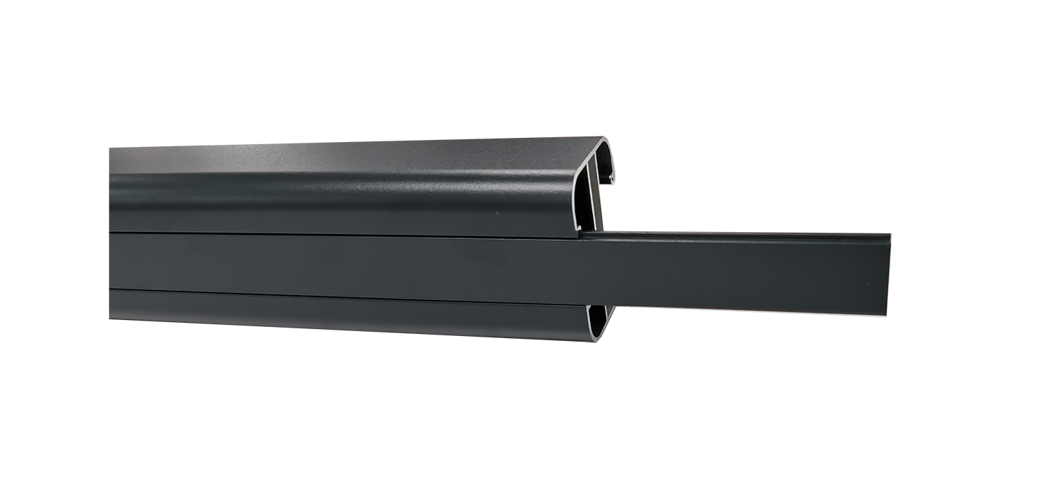 Glissière verticale pour poteau Alu H34 - 15x25mm Ht.2m - Gris