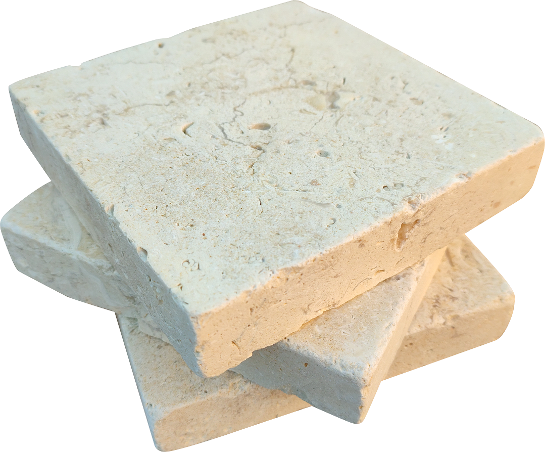 PAVE PIERRE CALCAIRE BORD ANTIQUE VICTORIA TUMBLED 15,25 X 15,25 X 3CM