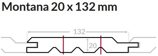 Bardage CLASSIC Sapin du Nord- Profil Montana - 20x132mm L.3m - Marron