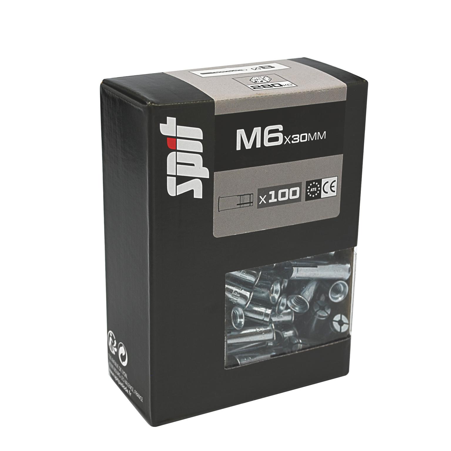 Cheville femelle à expansion GRIP SPIT par frappe   M6x23MM - Boite de 100 pièces