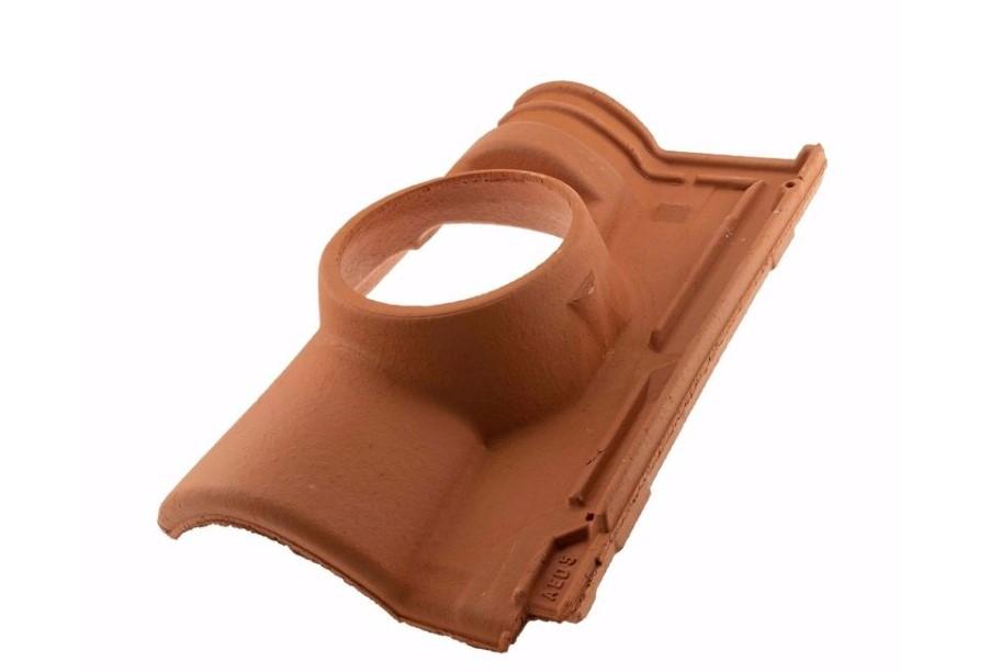 Tuile à douille diamètre 150 Romane Canal  terre cuite Brun Rustique