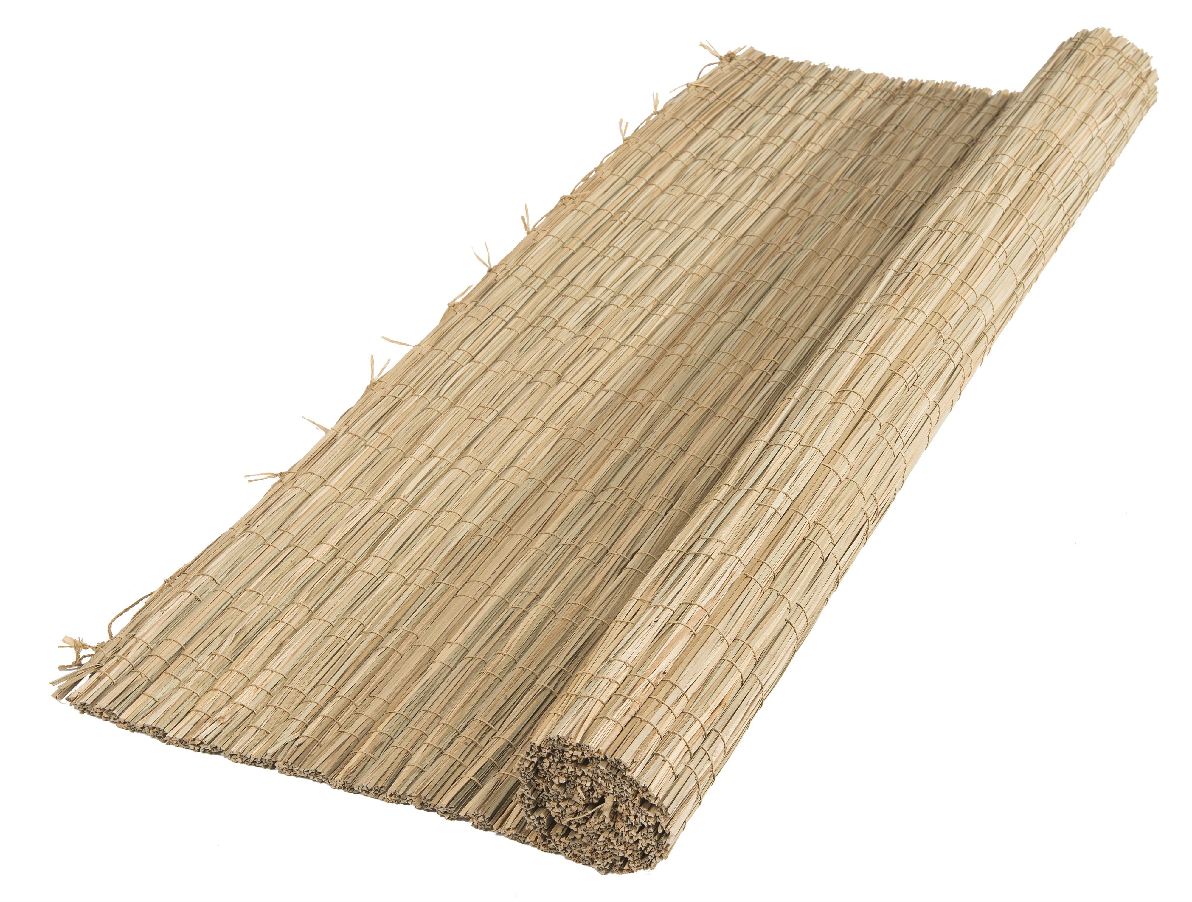 Canisse de carex naturel - Épaisseur 6/7mm, coloris beige/naturel, fil PP+PE - occultant 5/5 - 1,2 x 3 m