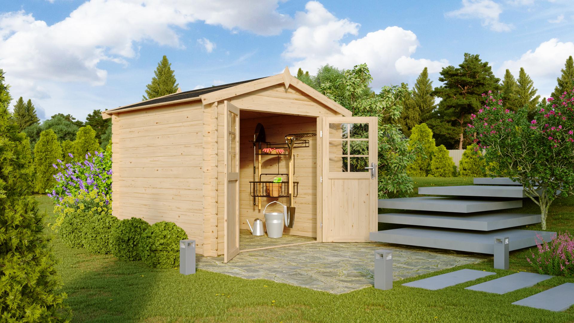 Abri de jardin en épicéa non traité Duty Free 248x238x216,8CM - OLG