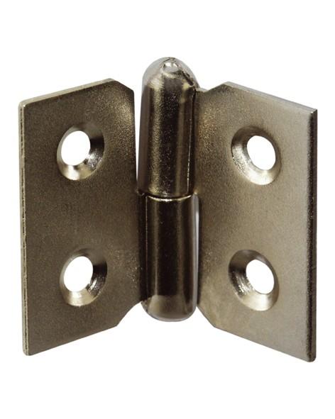 PAUMELLE DROITE POUR PORTE GAUCHE 30 X 40 ACIER NICKELE X2