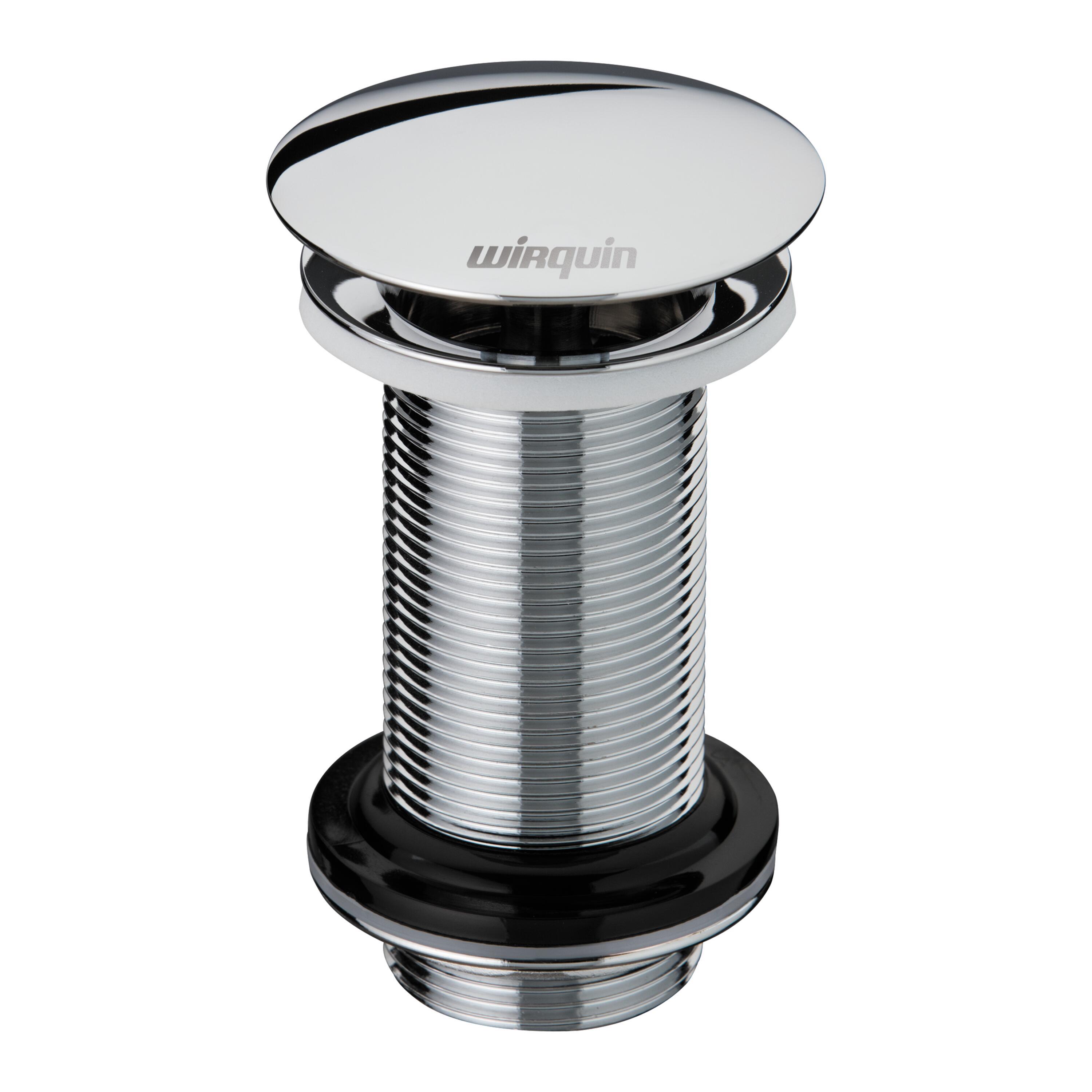 Bonde de lavabo laiton chromé Dôme fixe - corps 100mm - sans trop plein         