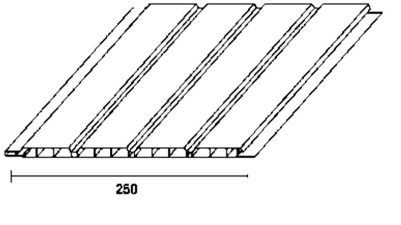 Lambris PVC SOUS FACE 250x6000mm - 4 frises - Blanc
