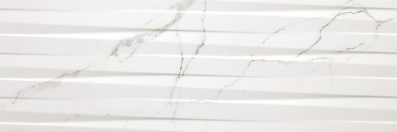 Carrelage mural faïence STATUARIO 30x90cm ép.9mm - Rectifié - Relieve Blanco Mate