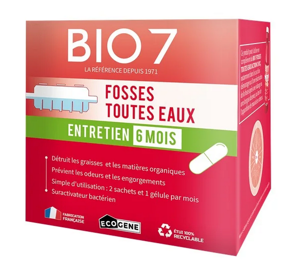 BIO7 entretien 6 mois fosses toutes eaux 960 g