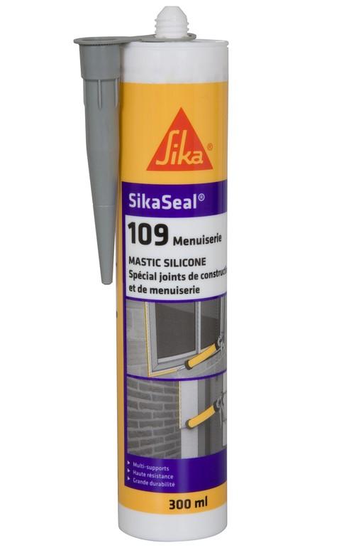 Mastic silicone neutre universel SikaSeal 109 Menuiserie Gris - cartouche de 300 ml