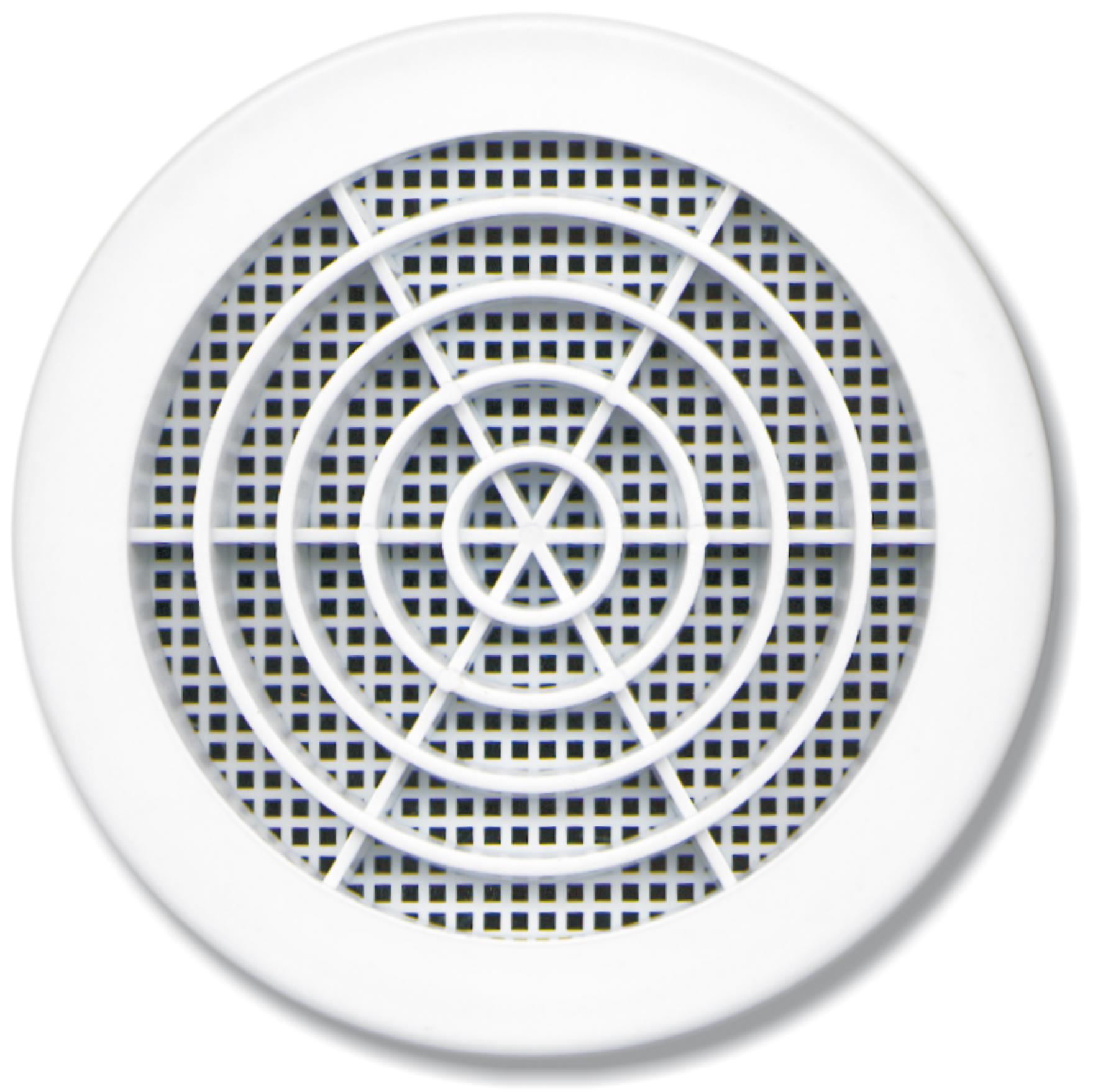 Grille concentrique Ø100MM blanche aluminium avec moustiquaire (A/M) - Autogyre
