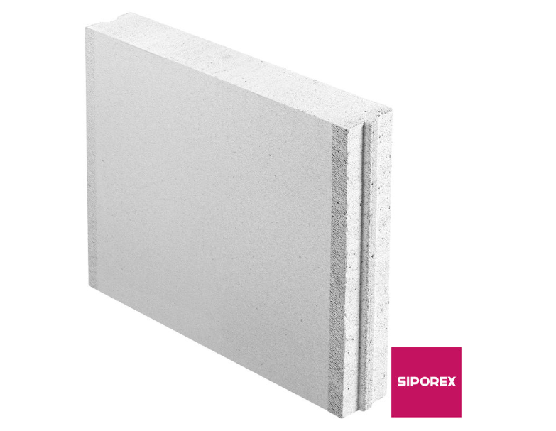 Carreau béton cellulaire à emboîtement SIPOREX 10/50 CXE - 50x62,5cm x ep. 10cm
