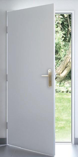 Bloc porte de Sécurité acier - Blanc - Poussant Gauche - Serrure 3 points - 800 x 2000MM