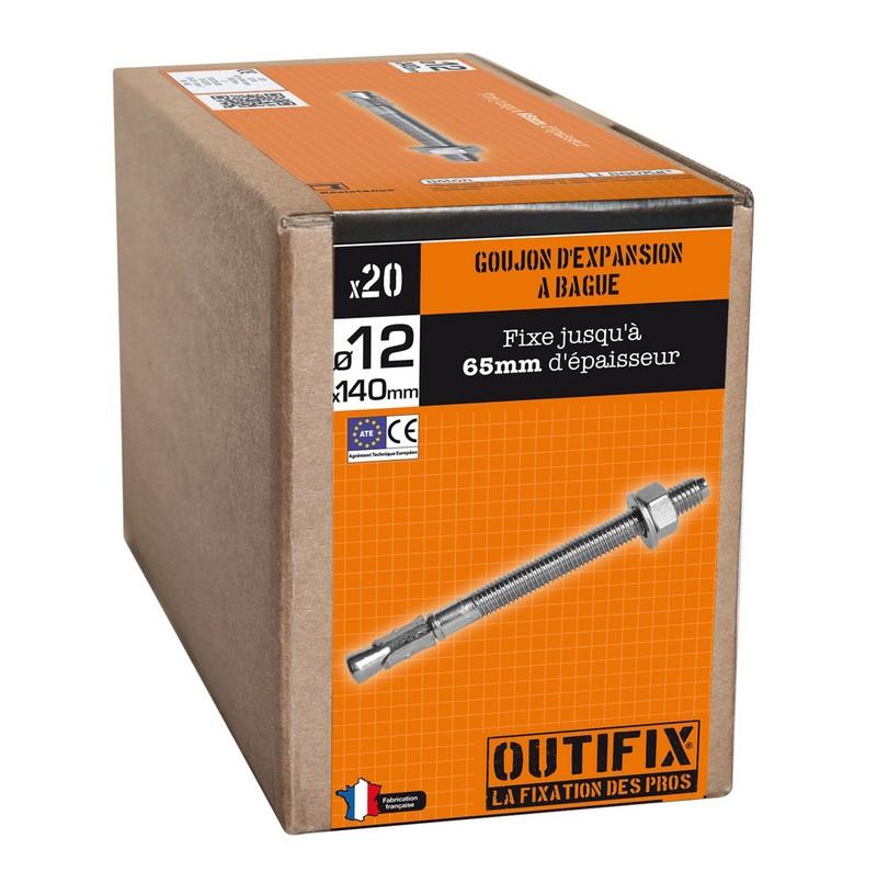 GOUJON A BETON POUR MATERIAUX PLEINS D12 X 140 PAR 20