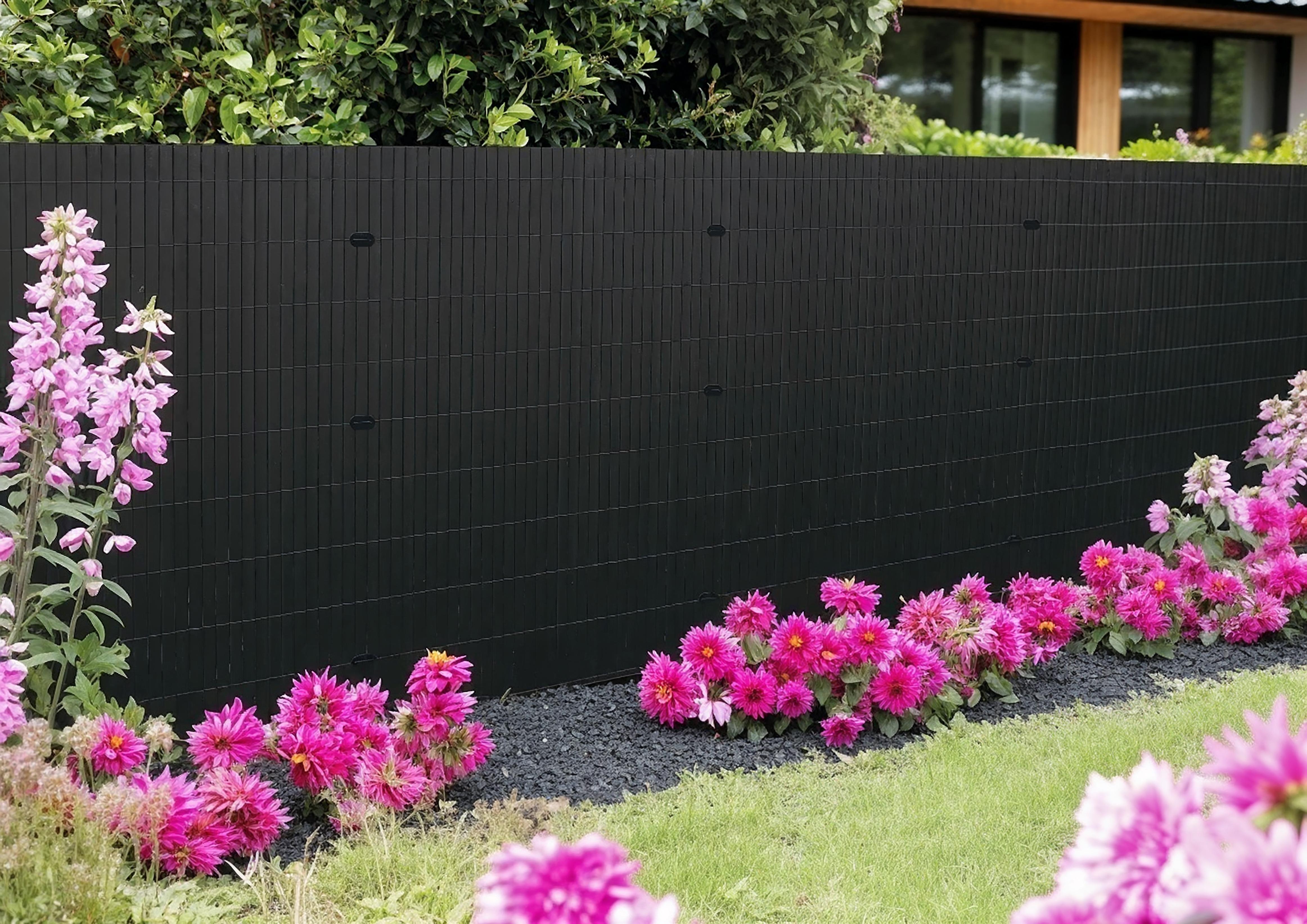 Canisse PVC double face, anti-UV, largeur lame 19 mm, anthracite - occultant 4/5 - 1,5 x 3 m