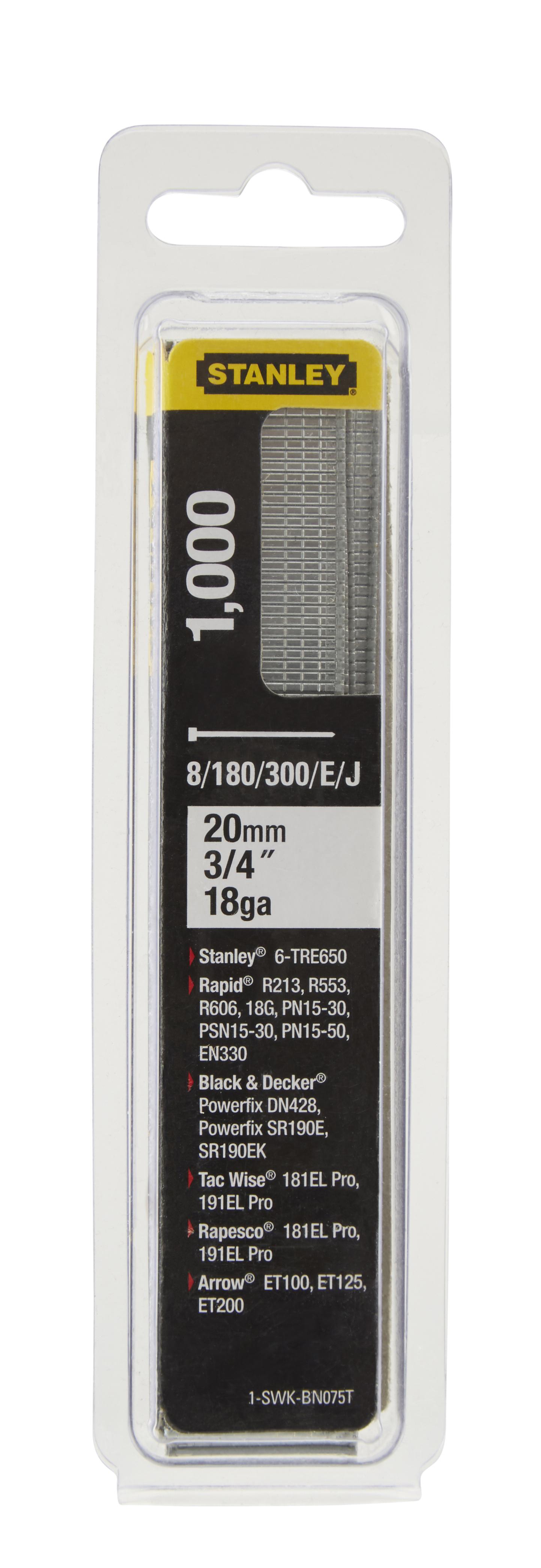 Clous 20MM - 18 GA Type J - Boîte de 1000 pièces