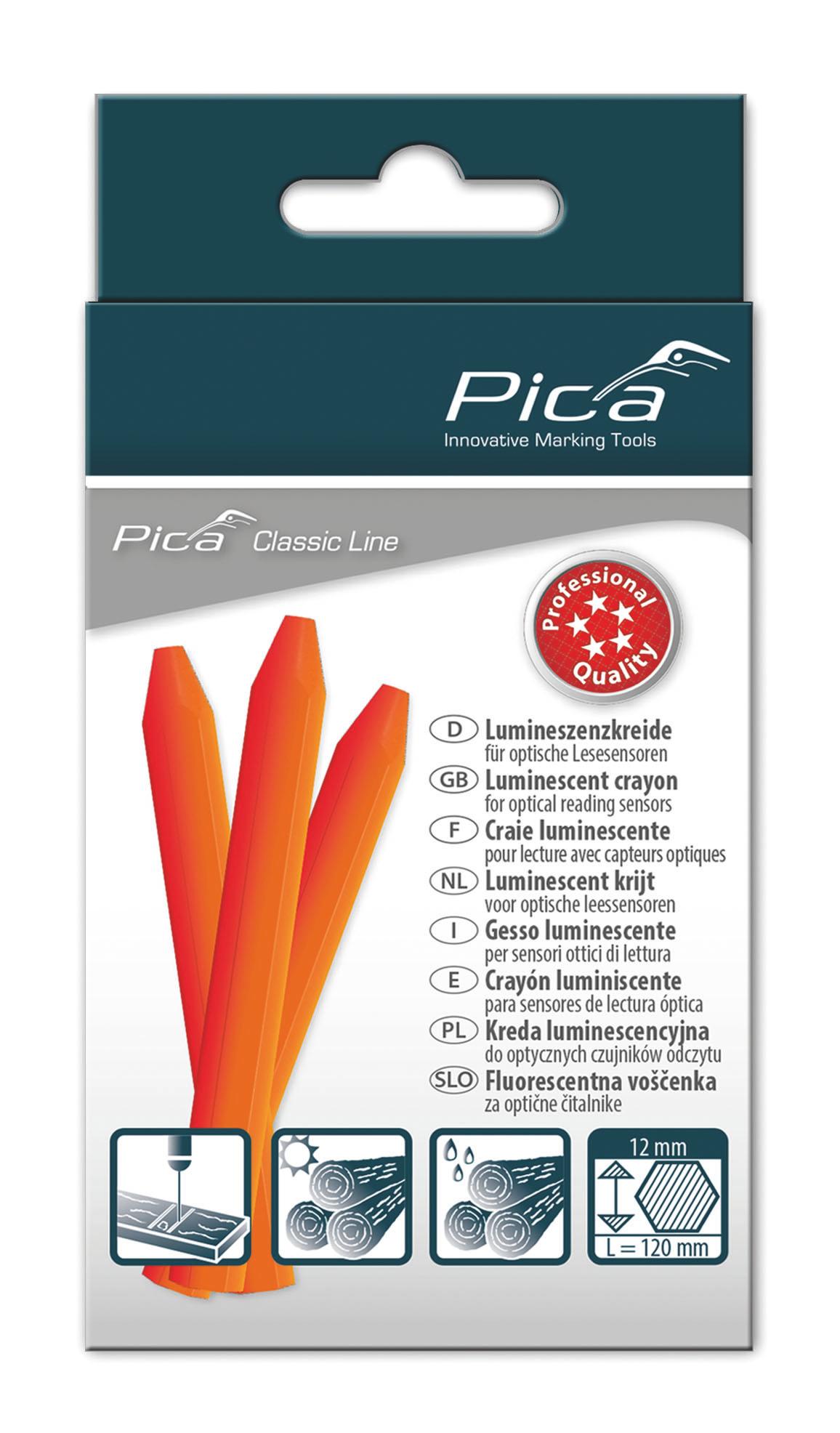 Craie luminescente orange fluo - Pica