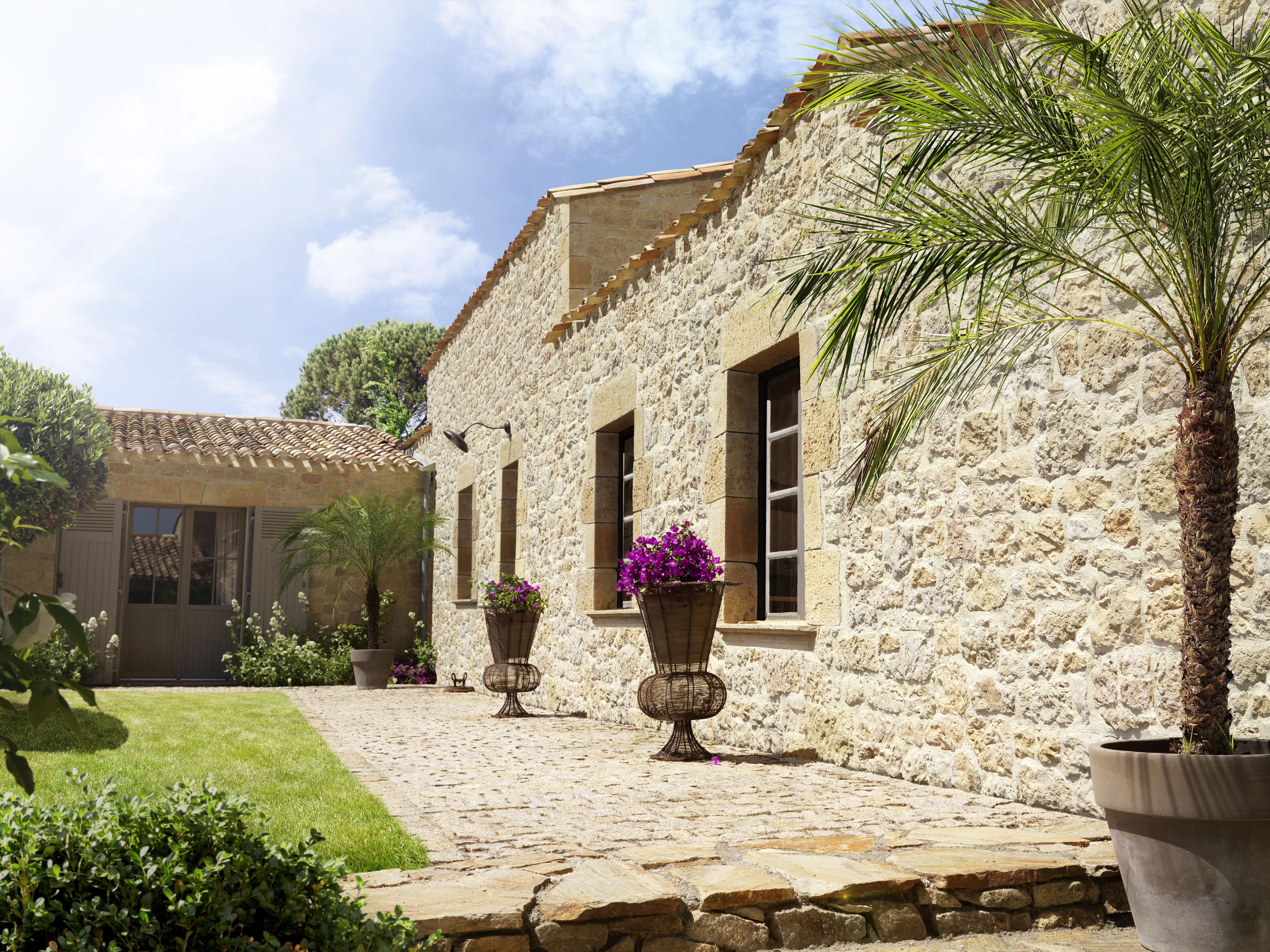 Chaine d'angle MANOIR L.30/40x l.10/18x Ht25cm ép.3cm - Coloris Terre de Sienne