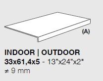 Carrelage sol ext. LOIRE Grip Element linéaire en L- 33x61,4x5cm Avorio