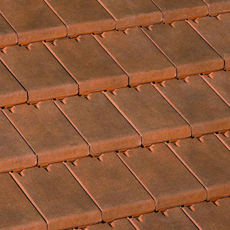 Tuile regence terre cuite brun vieilli - long. 32,8CM x larg. 22,6CM