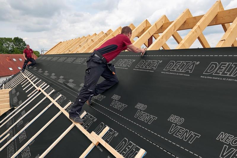 Écran de sous-toiture HPV bi-composants bande adhésive double DELTA NEO VENT R2 - long. 50m x larg. 1,5m