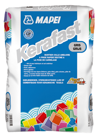 Mortier colle amélioré C2F prise rapide - KERAFAST Gris - Sac de 25kg