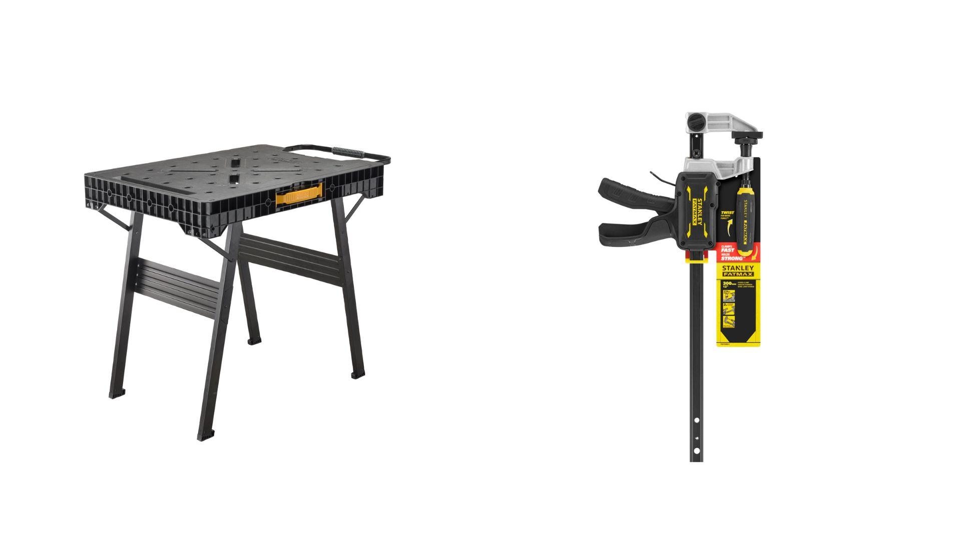 Etabli pliable avec 2 serre-joints - 300mm