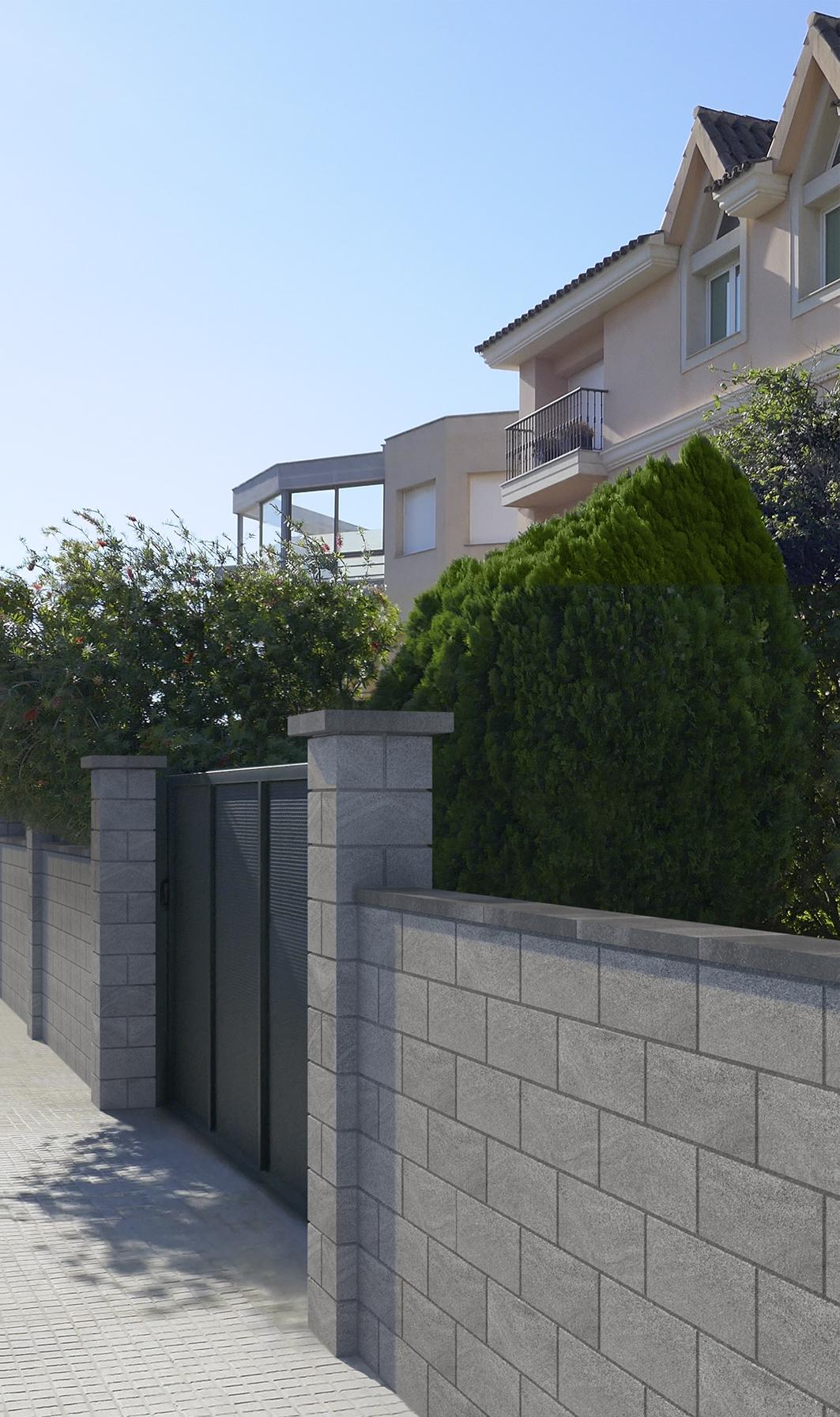 Chapeau plat pilier MARBRE 40x40x6CM ANTHRACITE