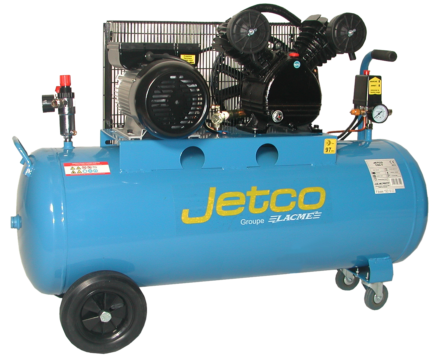 Compresseur d’air Jetco 100 3 CV 8 bar  100 litres – Lacmé