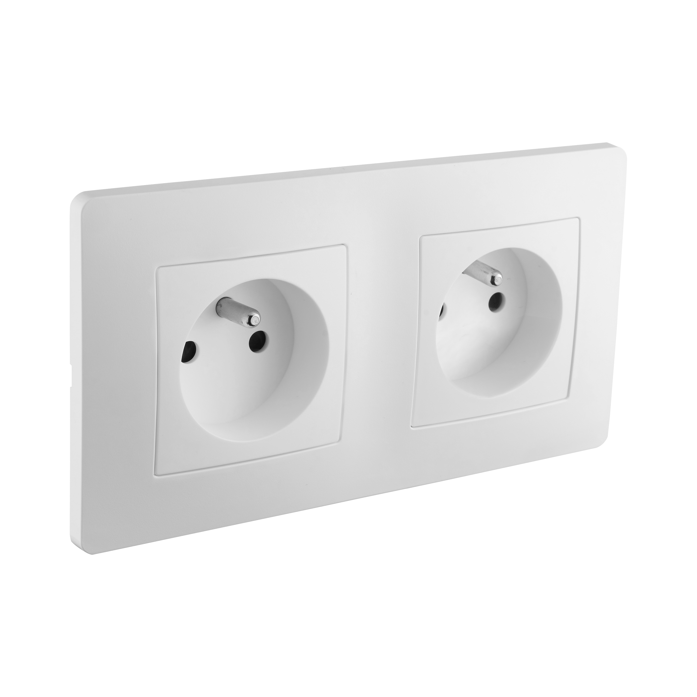 Double Prise 2P+T- CALY - Blanc