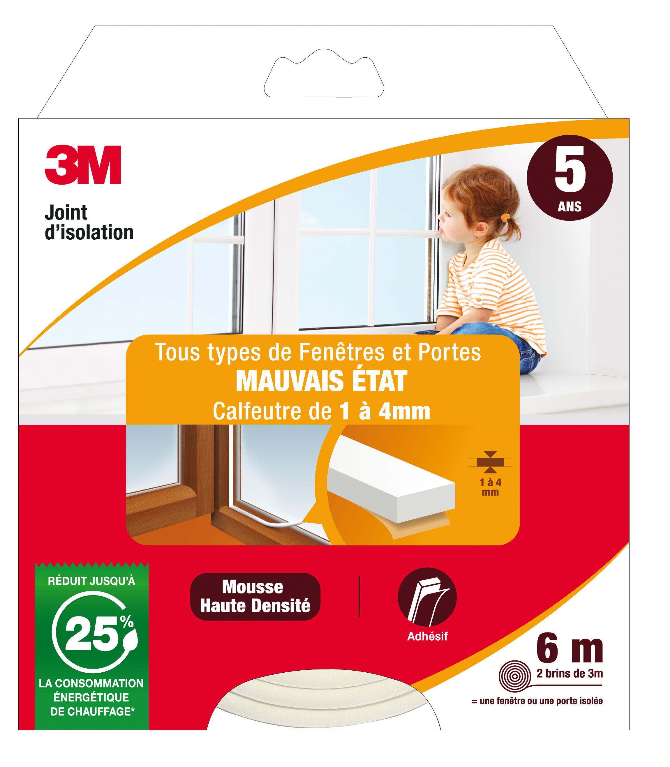 Joint mousse Porte et Fenetre en Mauvais Etat Blanc - L.6m