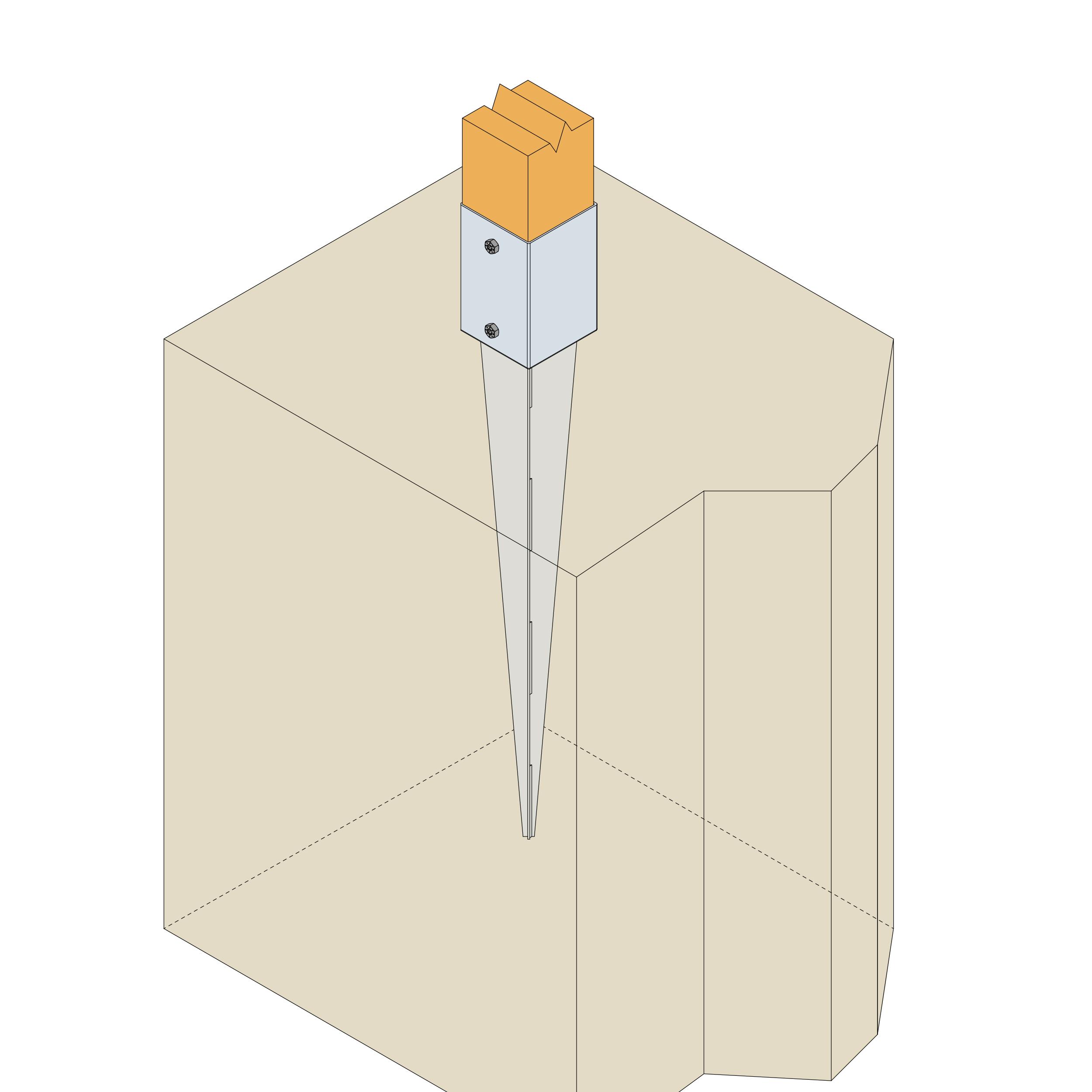 PIED DE POTEAU A ENFONCER PPJET 70 X 70 MM