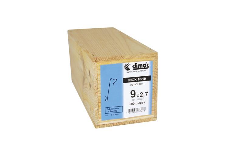 Crochet Ardoise Inox 18/10 Agrafe A16 - 9x2,7mm - Boite de 500 pièces