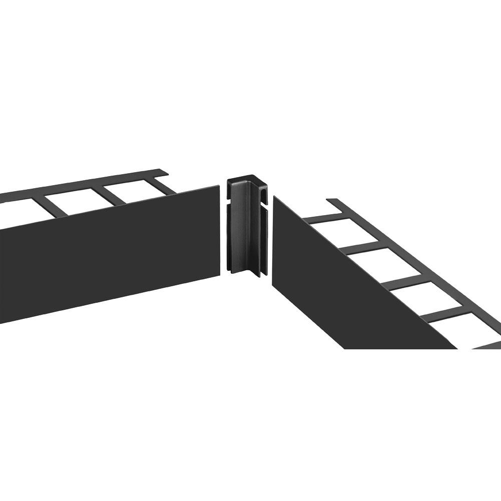 Profilé périphérique de terrasse pour pose de dalle sur plots  - DURABAL BO - Longueur 300 cm - Ht 80 mm - Aluminium Anthracite - BOAC 8016/300