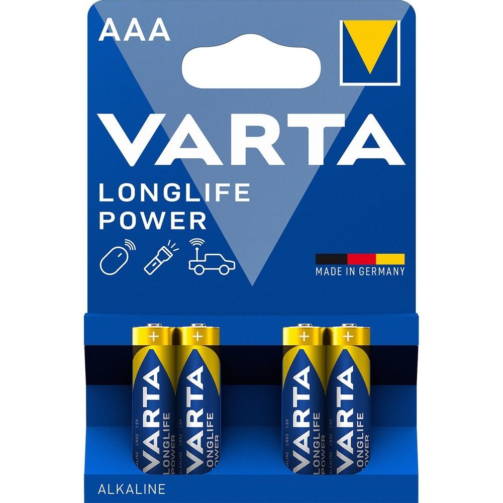 Pile Alcaline VARTA  Longlife Power AAA/LR03 - Lot de 4 unités