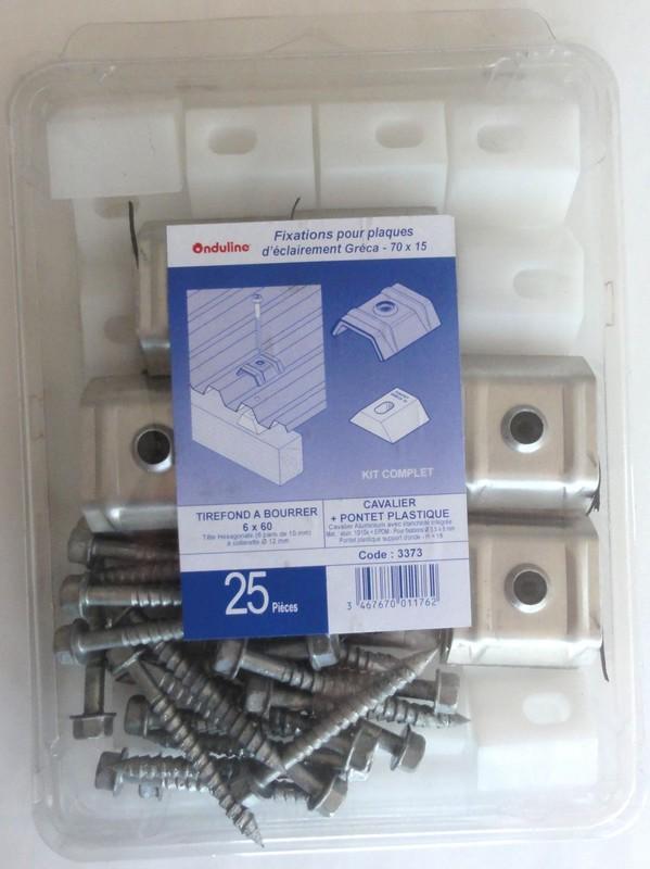 kit de fixation GRECA - boîte de 25 pièces - Tirefond ET pontet ET cavalier