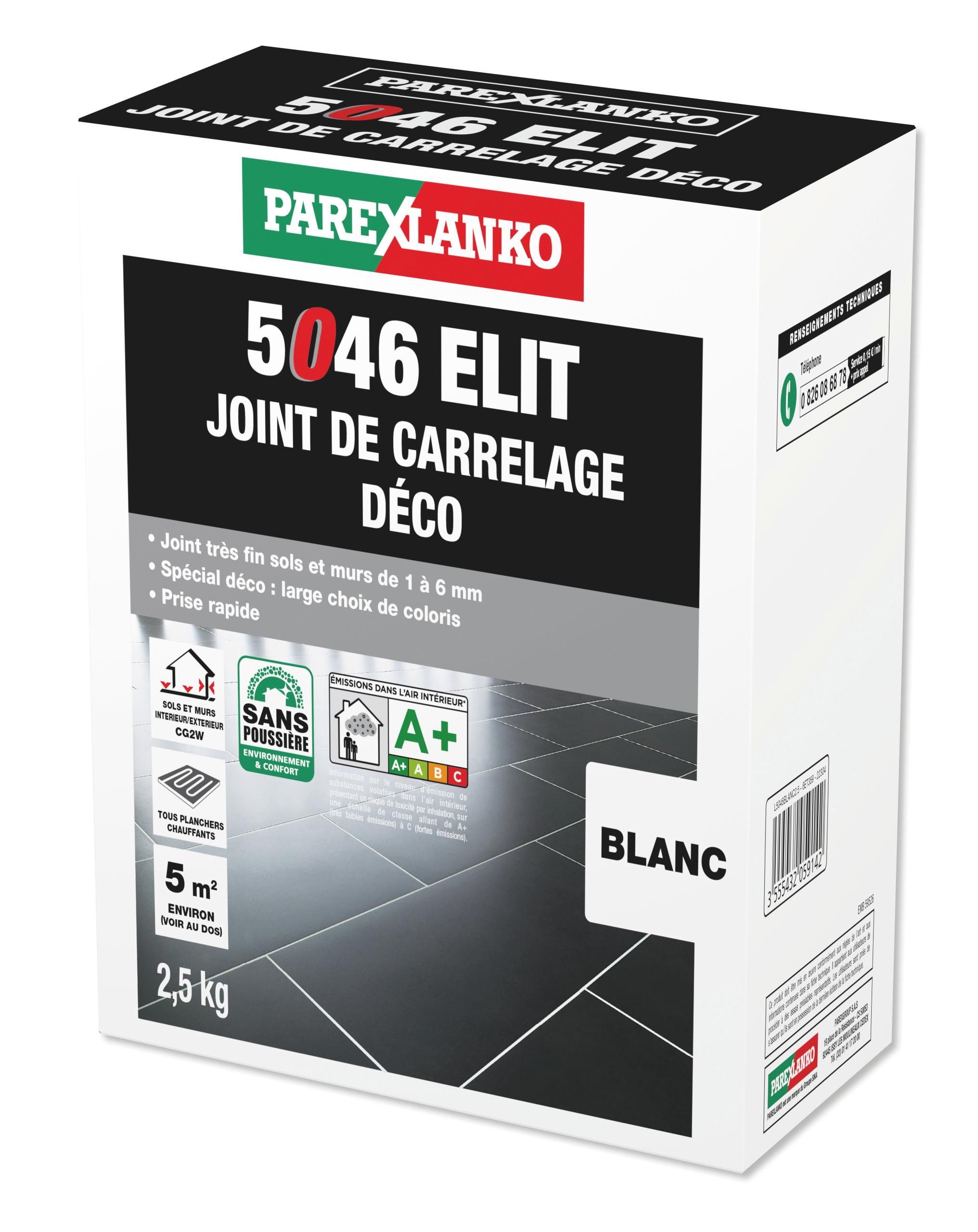 Joint carrelage ELIT fin décoratif mur et sol CG2 W Blanc 2,5kg (5046)